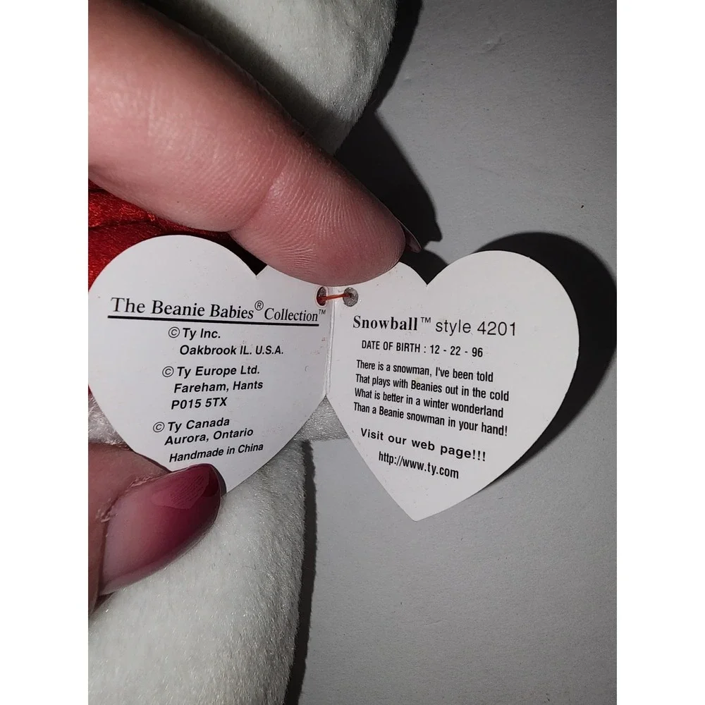 Ty‎ Beanie Babies Snowball The Snowman December 22 1996